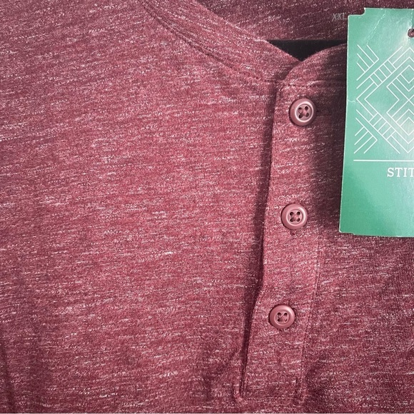 NWT Hawker Rye Mens Austin Space dye long sleeve Henley burgundy size XXL - Picture 3 of 10